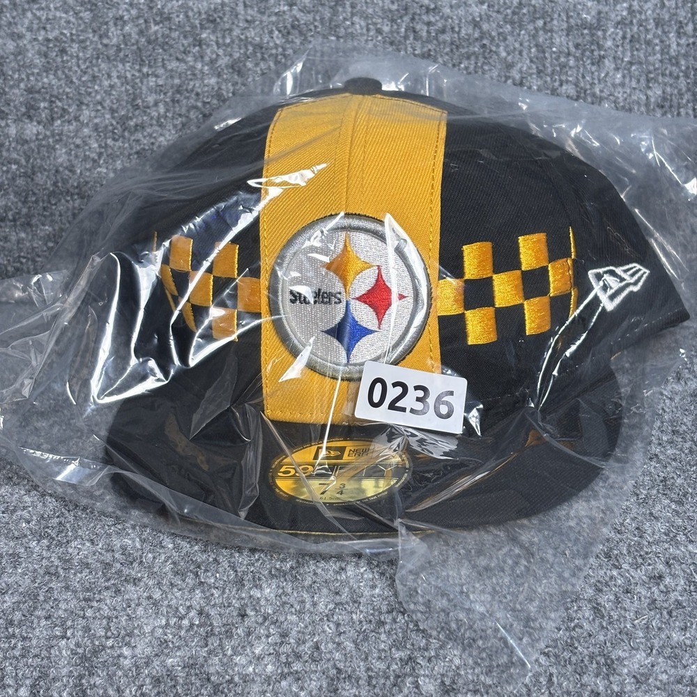 Pittsburgh Steelers Hat Cap Fitted Mens 7 3/4 Black Yellow NFL Football New Era - Picture 10 of 10